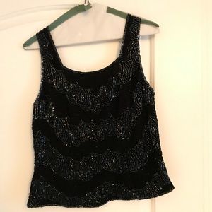 Black beaded top